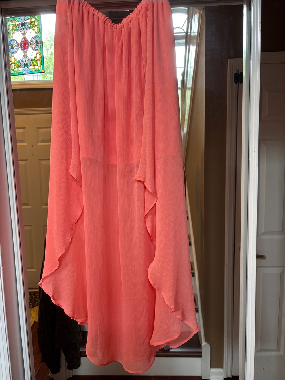 Xhilaration Coral Layered Maxi Skirt